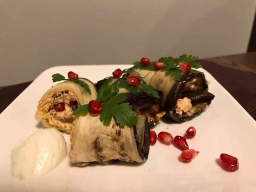 Baklažanų suktinukai su varške ir kietuoju sūriu