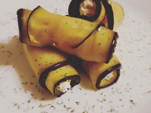 Baklažanų suktinukai su varške