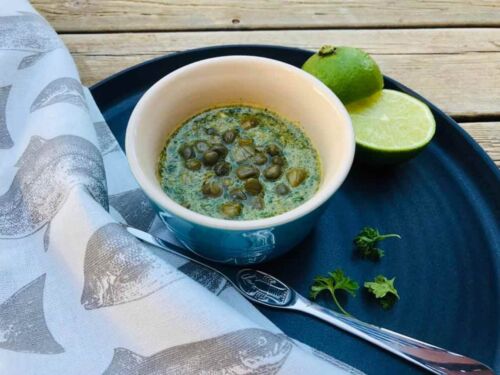 Salsa verde padažas prie žuvies